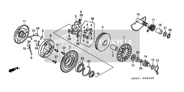 22121GAV630, Rouleau Comp. Poids (9.5G, Honda, 1